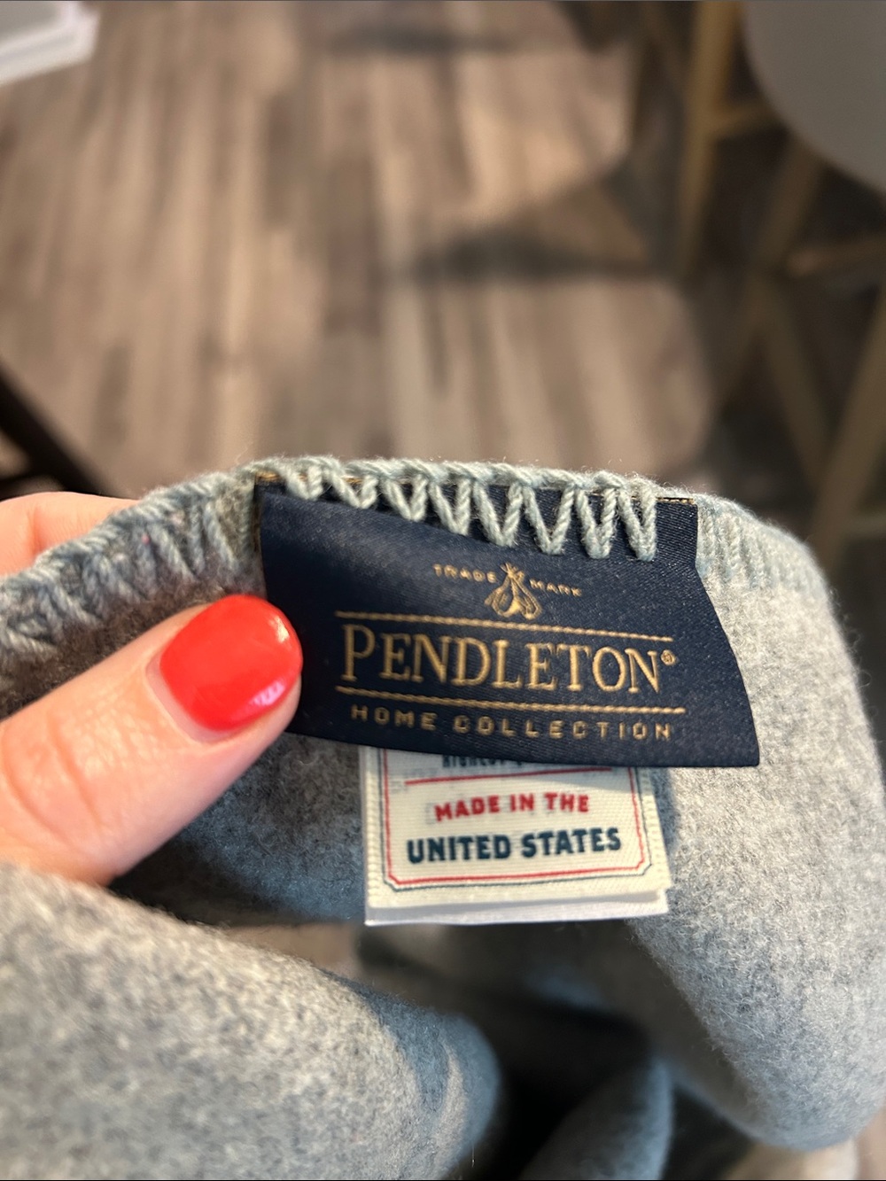 Pendleton Light Gray Wool Blanket; Full/Queen